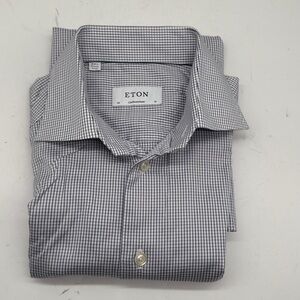 Eton Black and White Grid Shirt